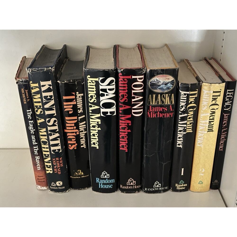 Lot of 9‎ Vintage James A. Michener Hardback Books – HCDJ Set